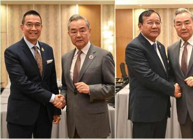 中国外长会见泰国、柬埔寨外长 中方希望泰柬友好对话协商解决边境争端  