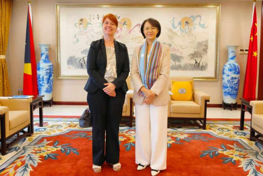 中国驻东帝汶大使王文丽会见世界粮食计划署驻东帝汶代表杰奎琳