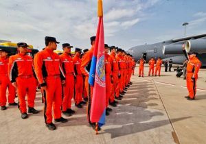 中国救援队伍完成缅甸地震救援任务乘中国空军运&mdash;20飞机回国