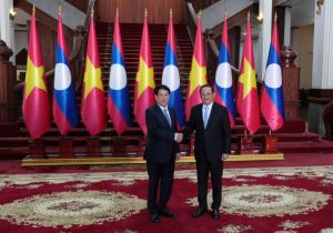 越南国家主席梁强会见老挝政府总理宋赛