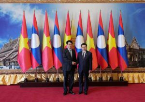 越南国家主席梁强会见老挝国会主席赛宋蓬