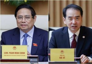 越南政府总理范明政会见中国驻越南大使何炜