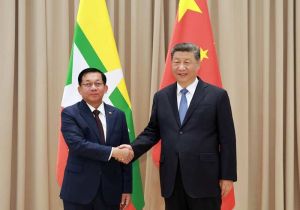 中国国家主席习近平会见缅甸领导人敏昂莱 中方支持缅甸稳妥推进国内政治议程