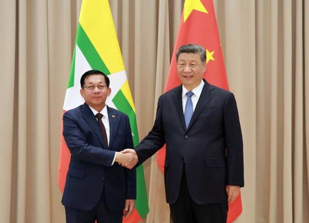 中国国家主席习近平会见缅甸领导人敏昂莱 中方支持缅甸稳妥推进国内政治议程