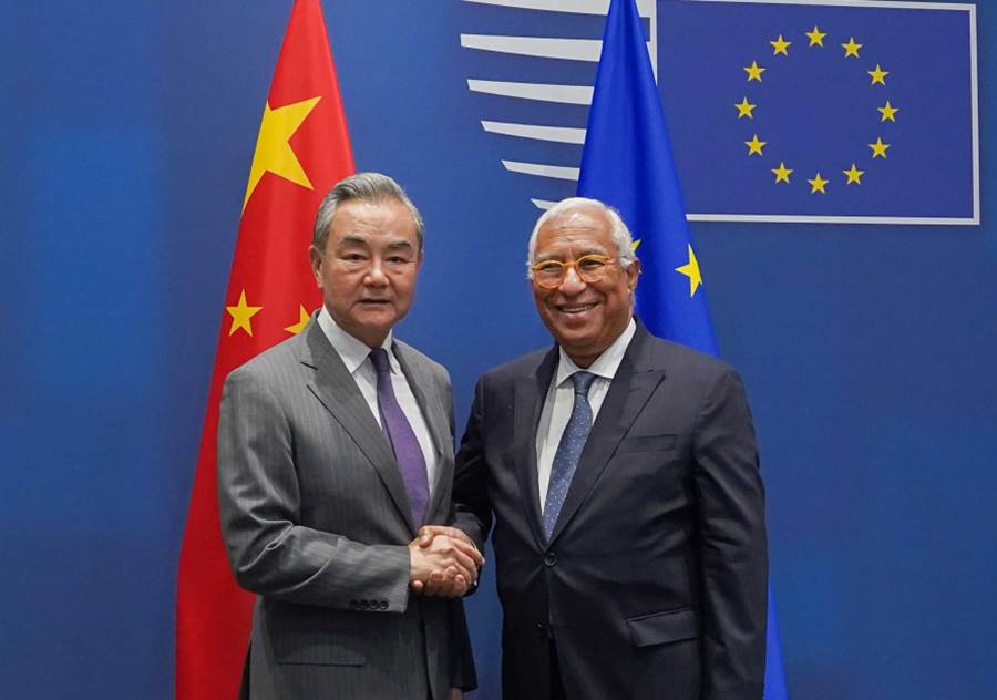欧洲理事会主席科斯塔、欧盟委员会主席冯德莱恩分别会见中国外长王毅