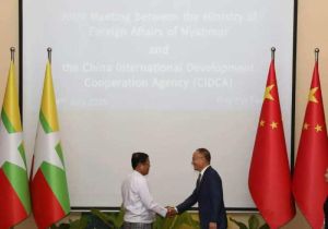 中国国家国际发展合作署署长陈晓东访问缅甸 与缅副总理兼外长丹穗会谈