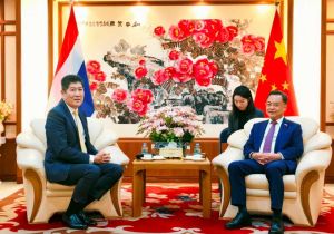 新任中国驻泰国大使张建卫会见泰国华裔联合会主席蚁凡一行