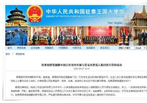 中国驻泰国使馆提醒中国公民切勿开展与签证类型或入境目的不符的活动