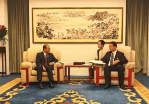 中国外交部亚洲司司长刘劲松会见缅甸驻华大使丁貌瑞