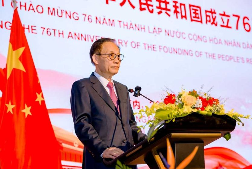 中国驻越南使馆举行国庆76周年招待会 越共中央书记处书记、越南代理外长出席