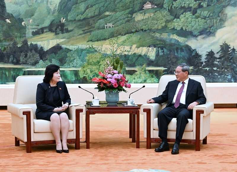 中国总理李强会见朝鲜外相崔善姬 愿同朝方深化协作 维护中朝共同利益