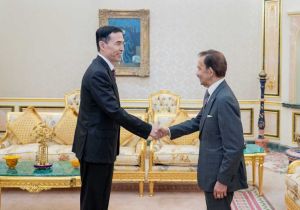 中国驻文莱大使肖建国离任拜会文莱苏丹哈桑纳尔