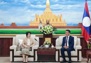 中国驻老挝大使方虹会见老挝人革党中联部部长 祝贺老挝人革党成立71周年