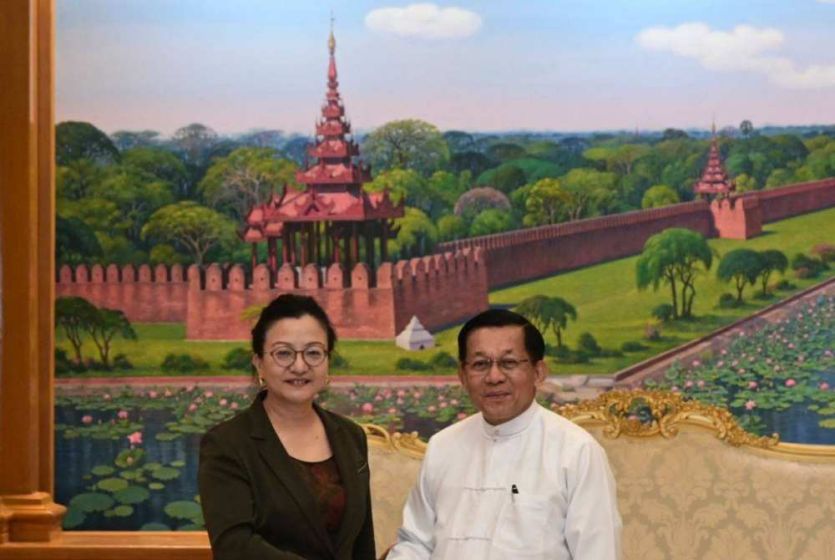 中国驻缅甸大使马珈拜会缅甸当选总统敏昂莱并对其表示祝贺