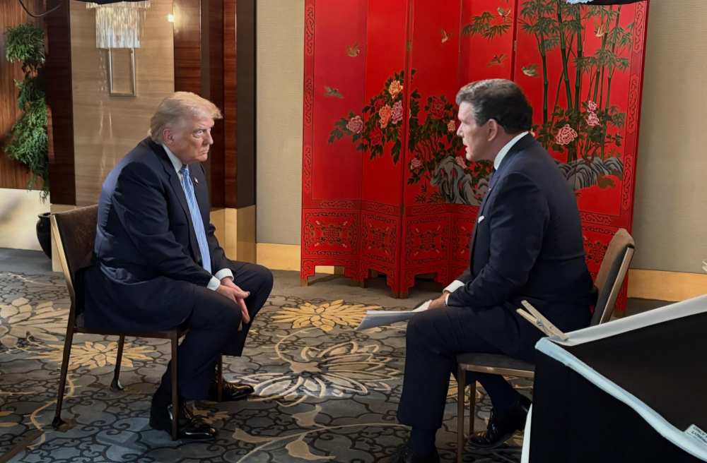 美国总统特朗普访华结束受访表态反对台独：美国不应为台独跨9500英里打仗