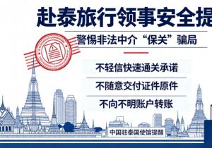 中国驻泰国使馆提醒赴泰国中国公民警惕非法中介&ldquo;保关&rdquo;骗局