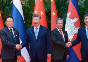 中国国家主席习近平会见泰国总理、柬埔寨首相  希望和平解决泰柬边境争端