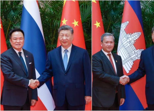 中国国家主席习近平会见泰国总理、柬埔寨首相  希望和平解决泰柬边境争端