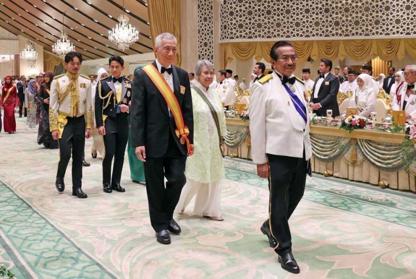 新加坡国务资政、前总理李显龙访问文莱 出席文莱苏丹80寿诞