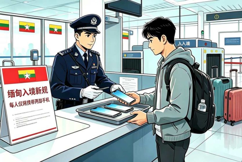 中国驻缅甸使馆提醒赴缅中国公民遵守缅甸入境新规：每人仅限携带两部手机