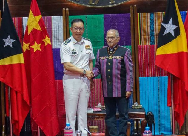 东帝汶总统奥尔塔会见中国国防部长董军 东帝汶总理夏纳纳与董军会谈