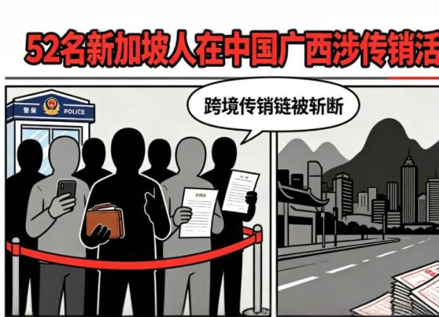 52名新加坡人在中国广西涉传销活动被捕