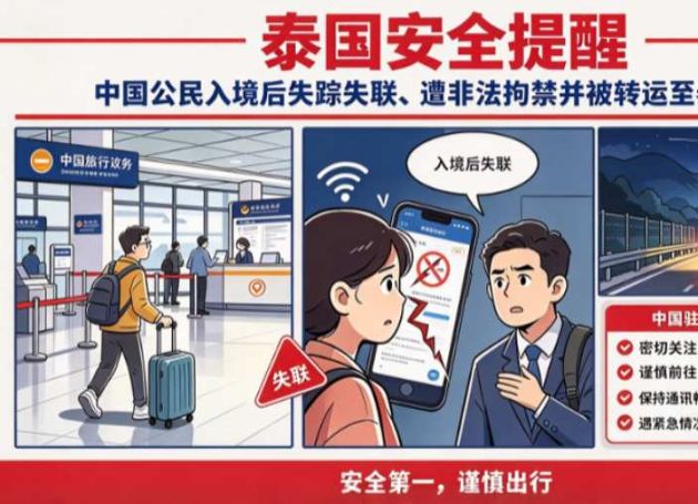 泰国发生多起中国公民入境后失踪失联、遭非法拘禁并被转运至泰缅边境 中国使馆发布安全提醒 